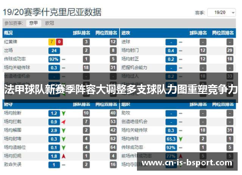 法甲球队新赛季阵容大调整多支球队力图重塑竞争力