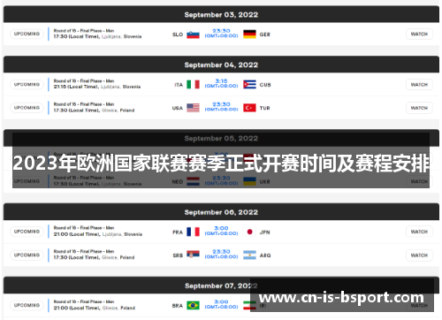 2023年欧洲国家联赛赛季正式开赛时间及赛程安排